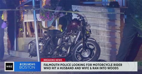 Police searching for motorcyclist who struck couple outside Falmouth restaurant, ran from scene